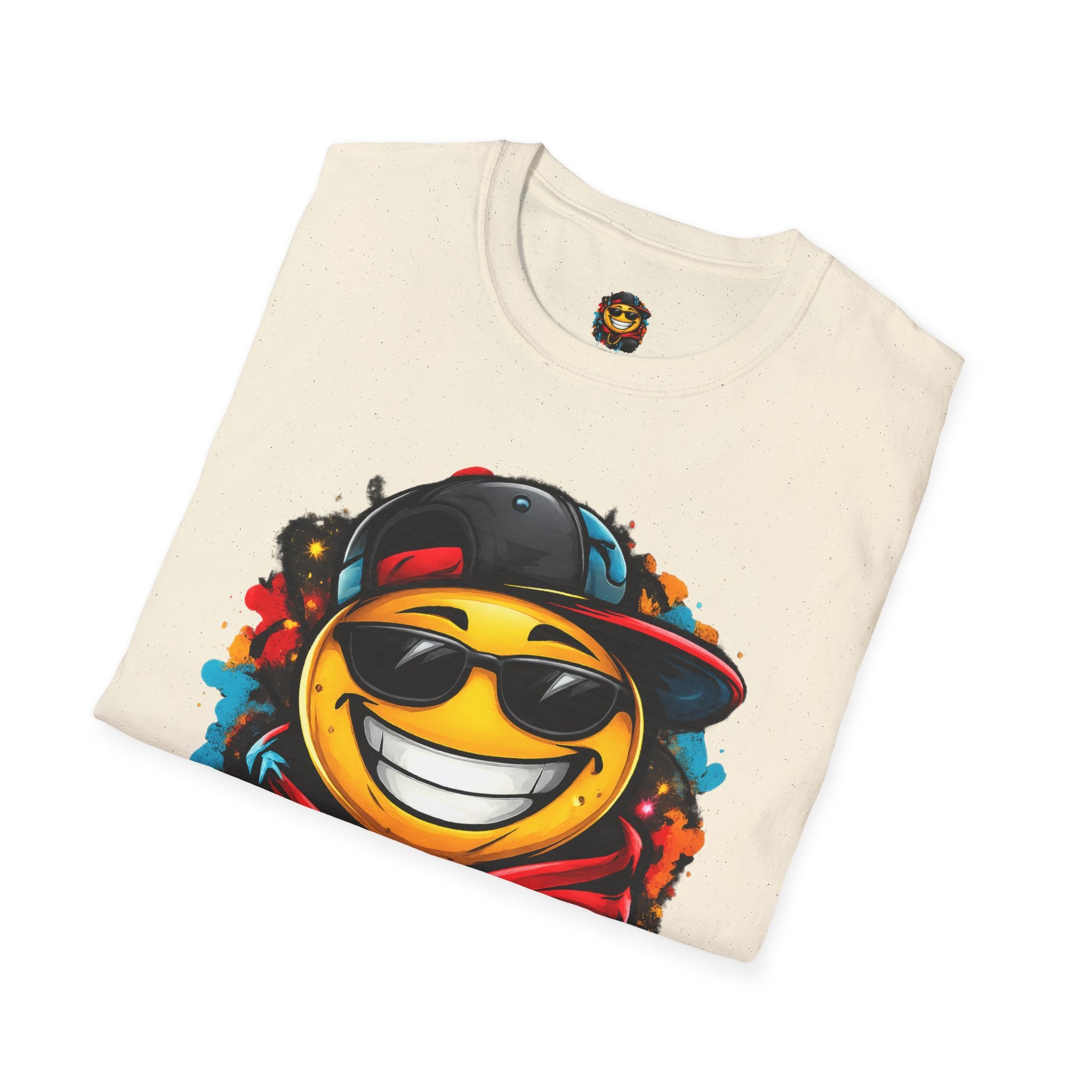 Smiley Streetwear T-Shirt — Cool Emoji Graffiti Design