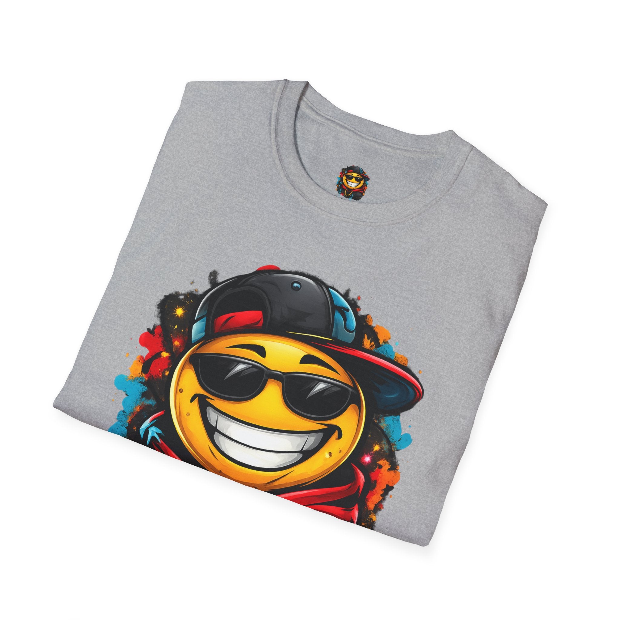 Smiley Streetwear T-Shirt — Cool Emoji Graffiti Design