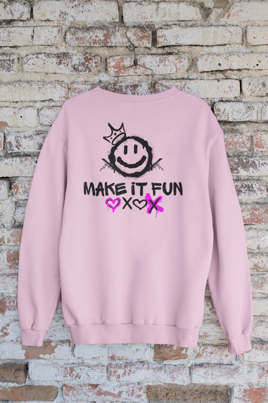 Make It Fun Smiley Crewneck Sweatshirt — Casual Graphic Pullover