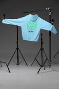Neon Grin Hoodie — Green Smiley Skull Graphic Pullover