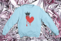 Heart Crown Sweatshirt — Dripping Red Heart Graphic Crewneck