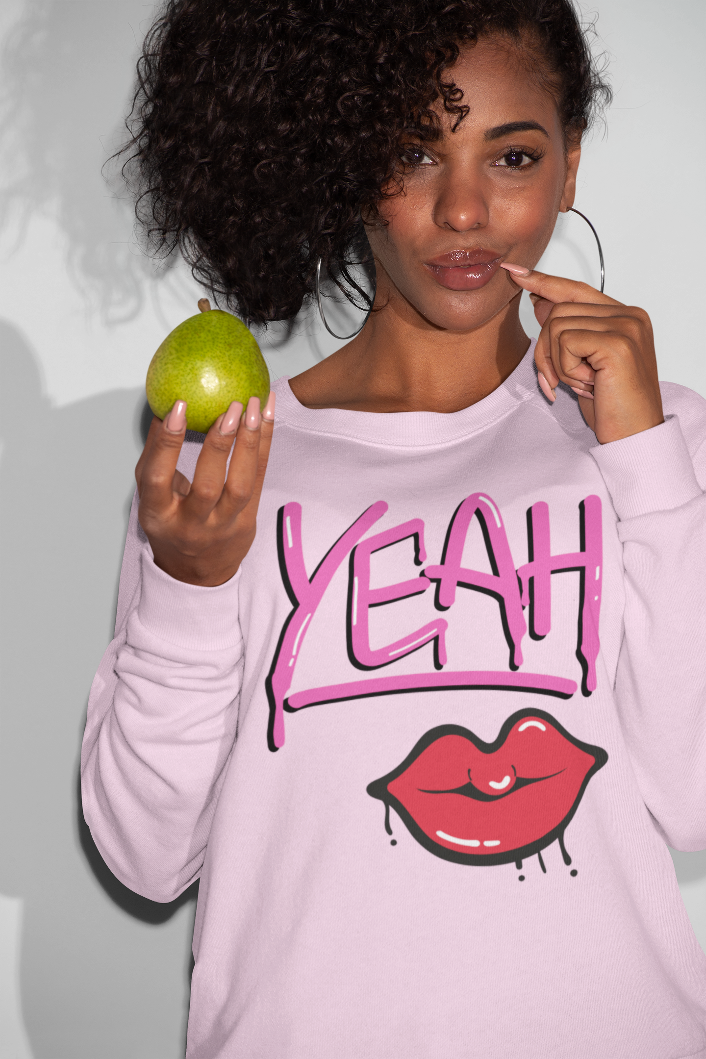 Yeah Lip Graphic Crewneck Sweatshirt