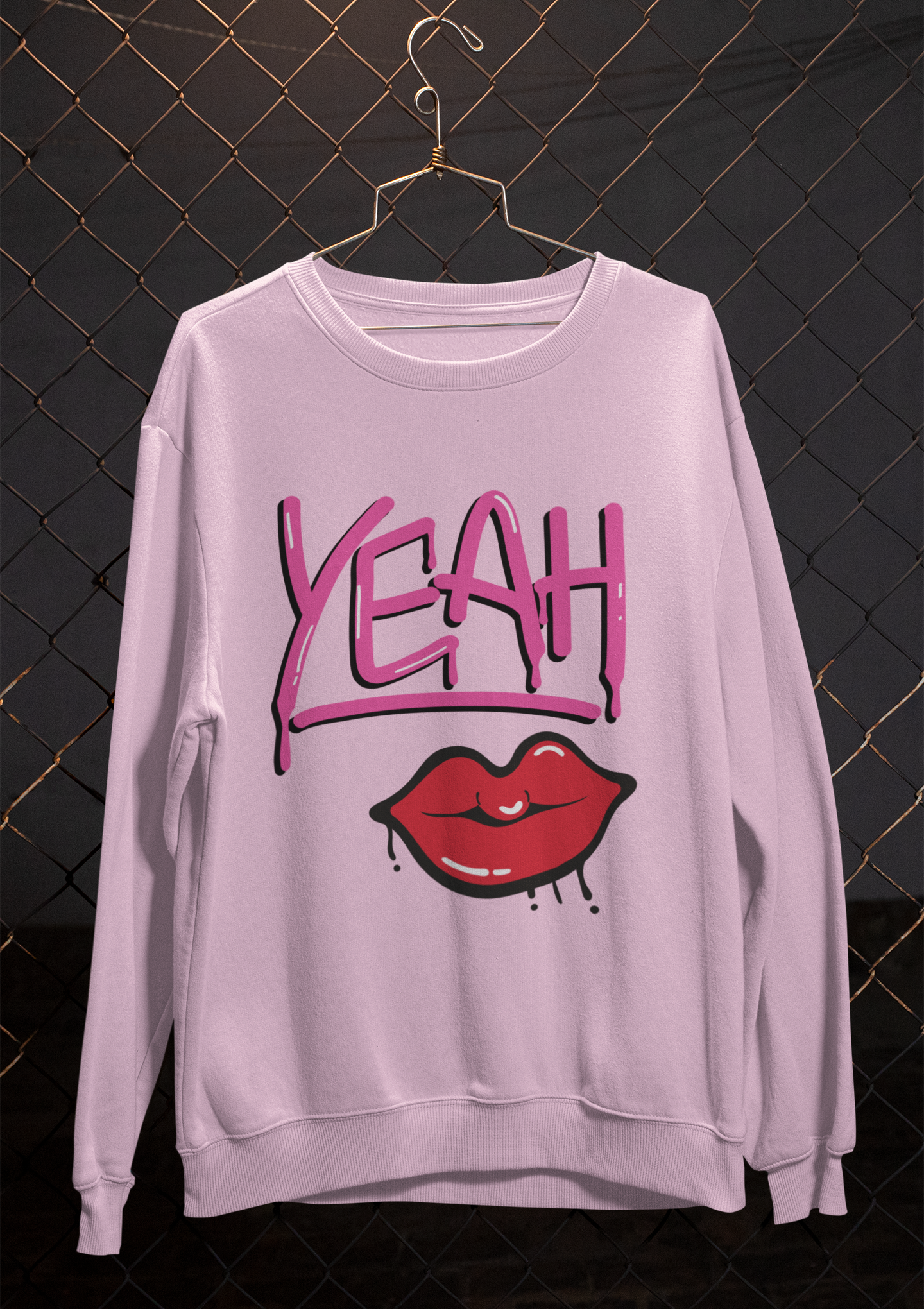 Yeah Lip Graphic Crewneck Sweatshirt
