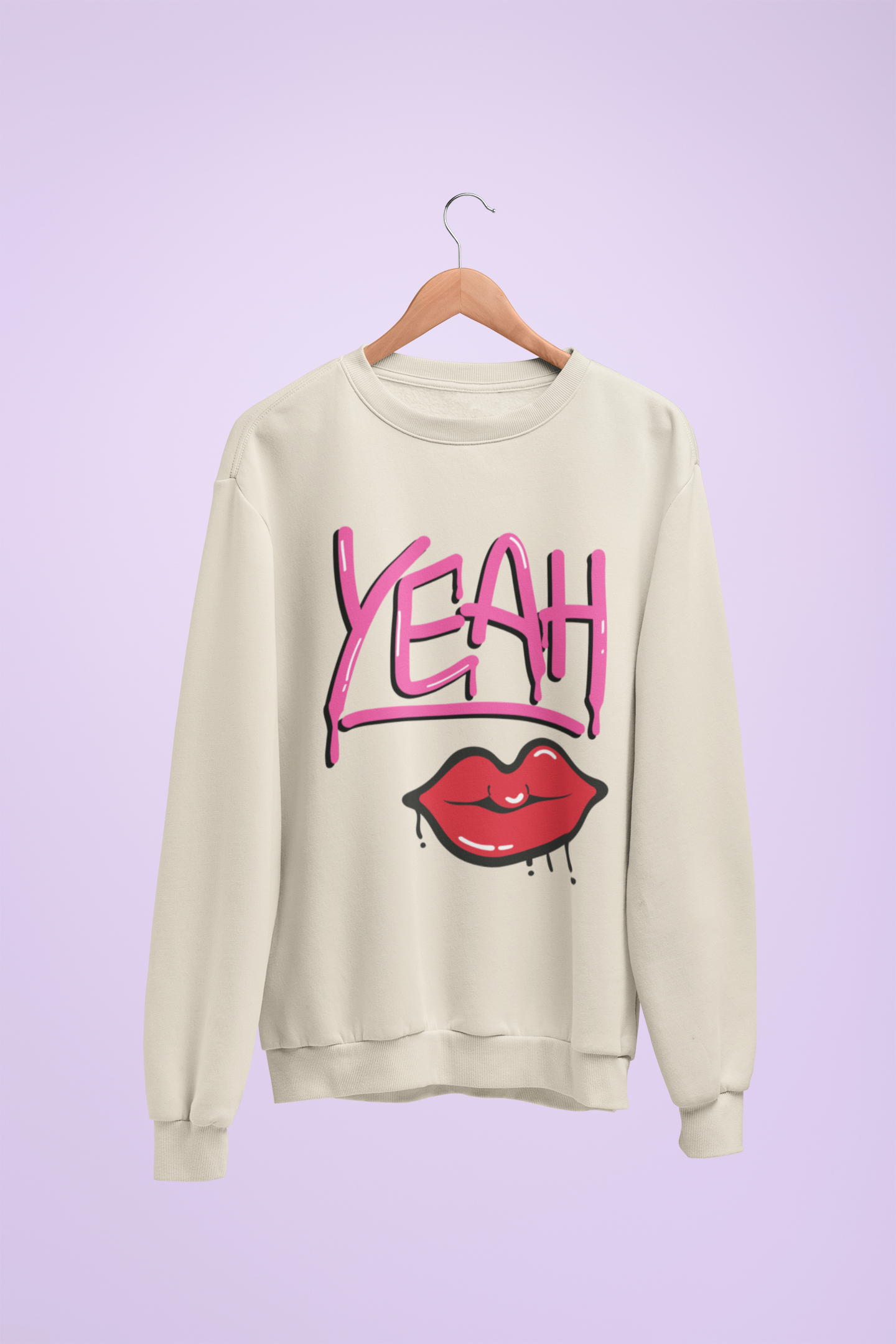 Yeah Lip Graphic Crewneck Sweatshirt