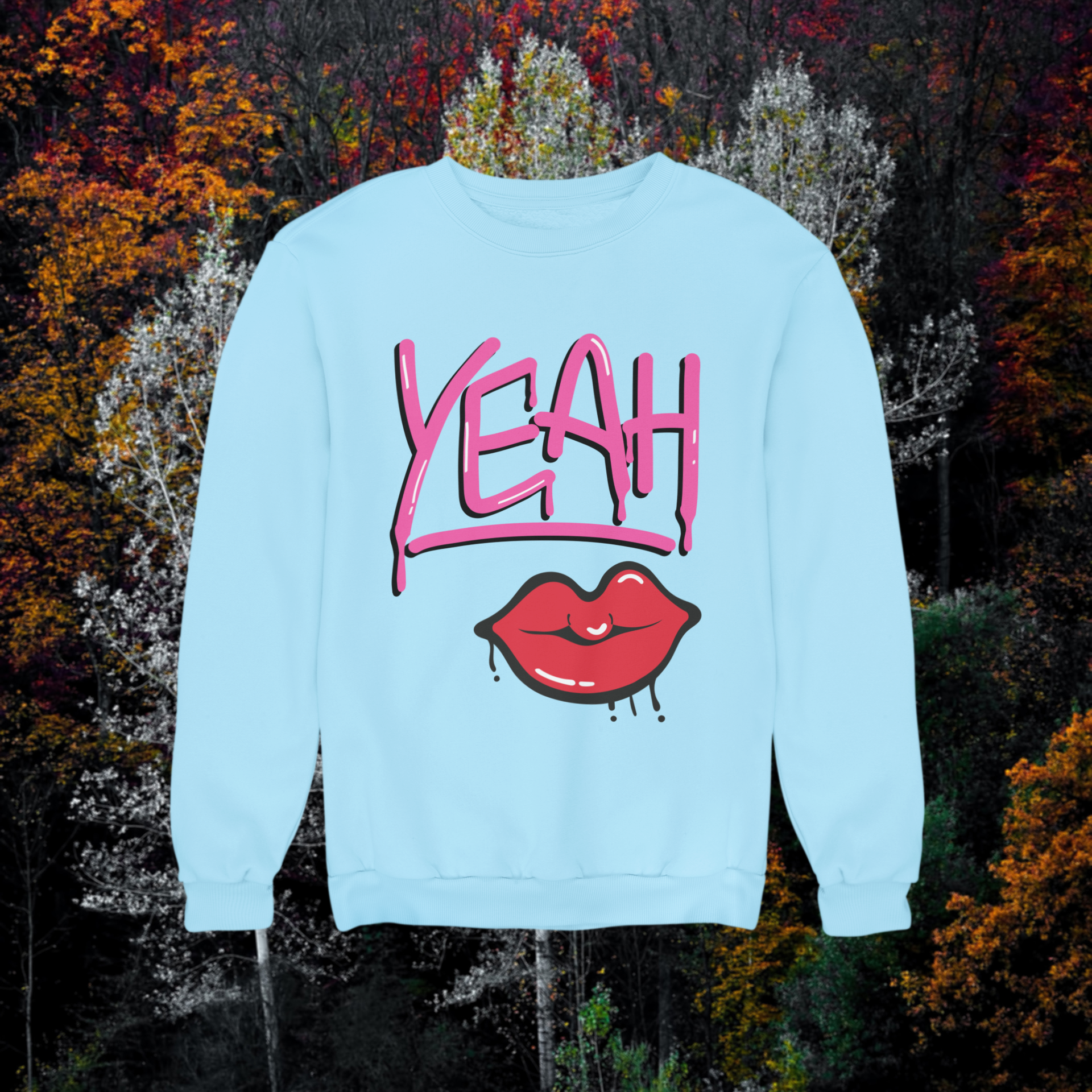 Yeah Lip Graphic Crewneck Sweatshirt