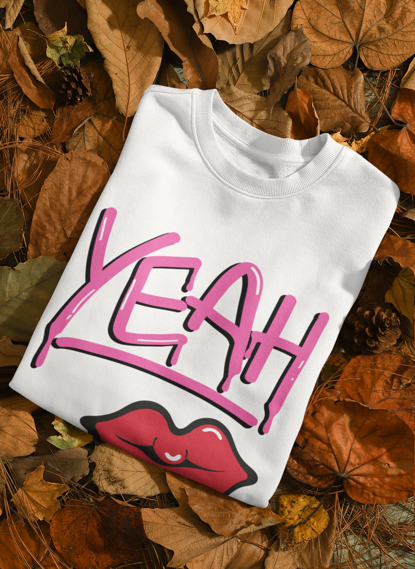 Yeah Lip Graphic Crewneck Sweatshirt