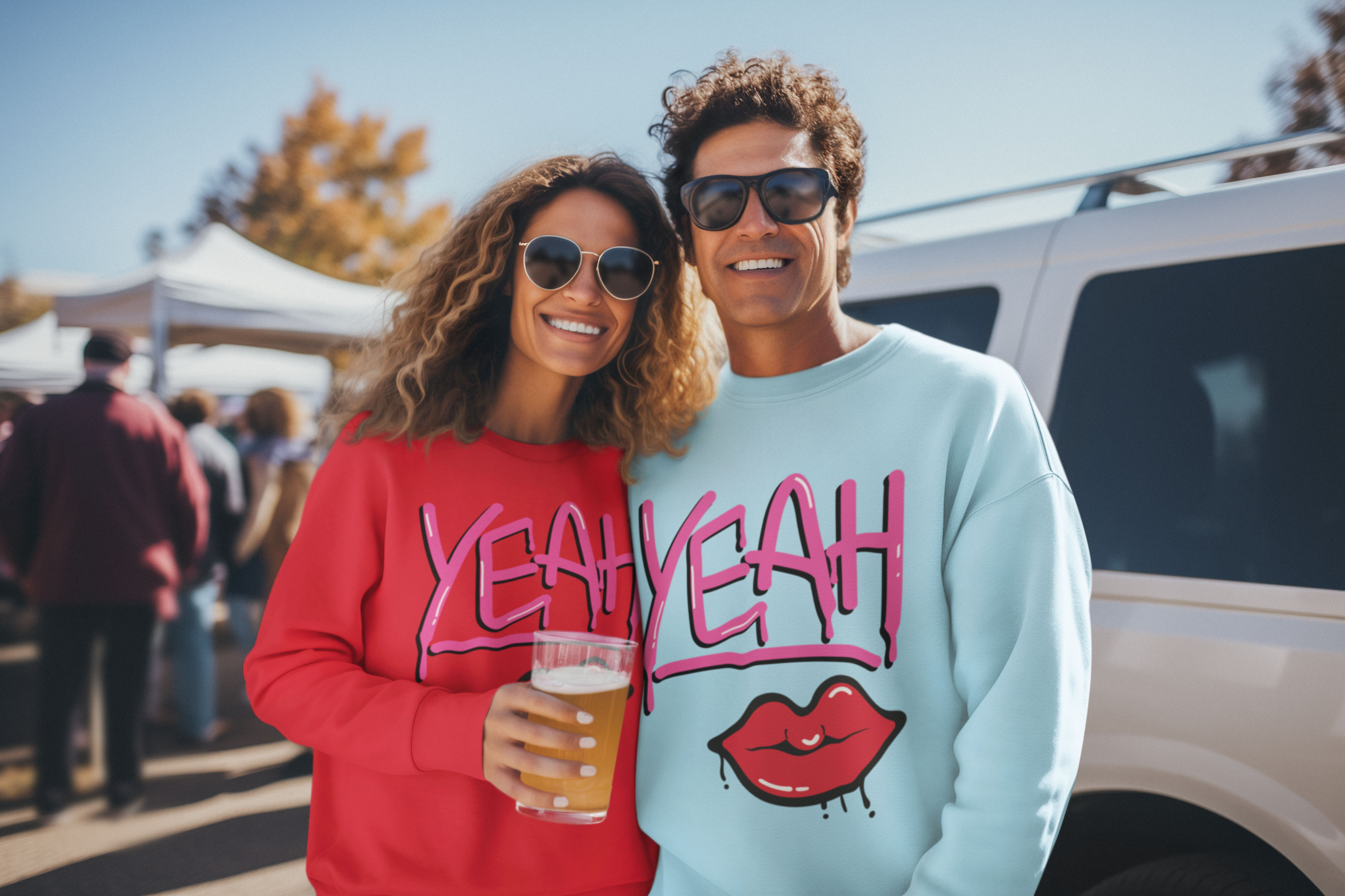 Yeah Lip Graphic Crewneck Sweatshirt