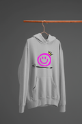 Smiley Crown Hoodie — Neon Pink Graffiti Smile Pullover