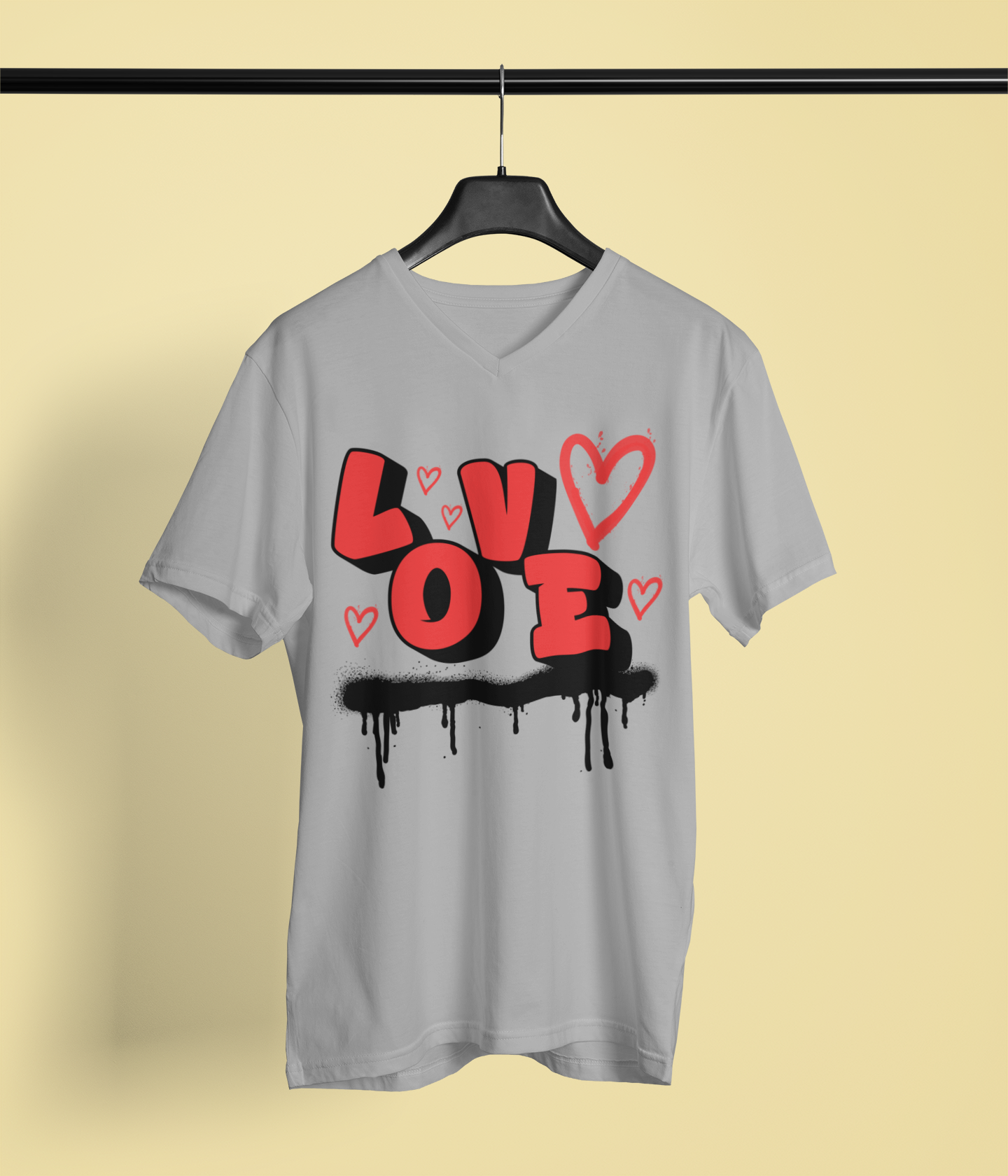 Love Graffiti T-Shirt — Red Heart Street Art Tee