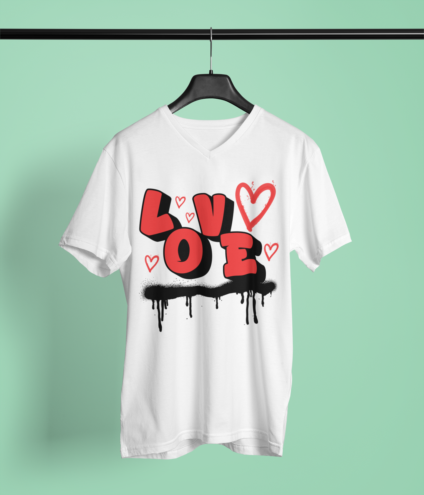 Love Graffiti T-Shirt — Red Heart Street Art Tee