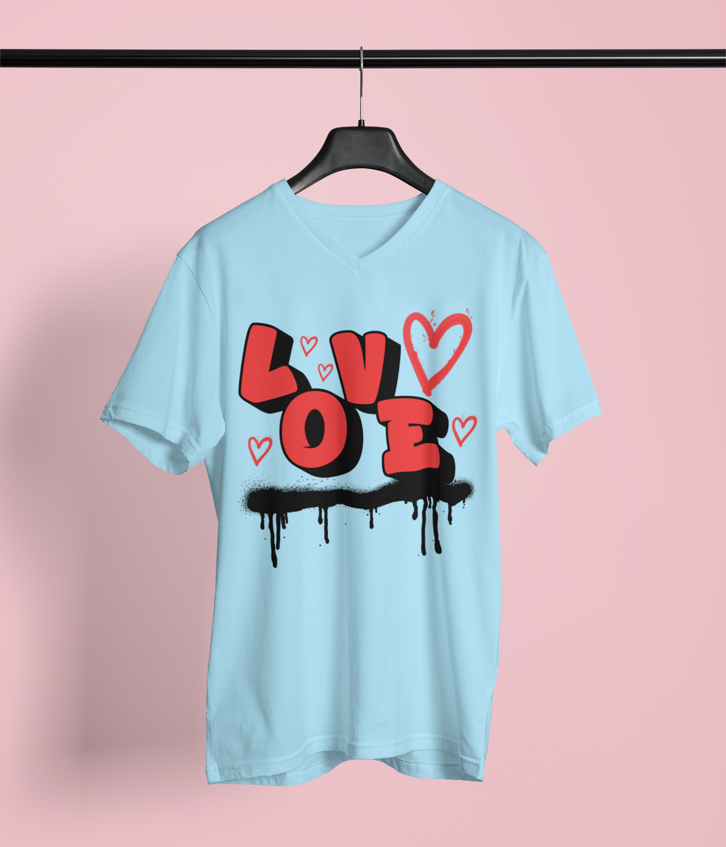 Love Graffiti T-Shirt — Red Heart Street Art Tee