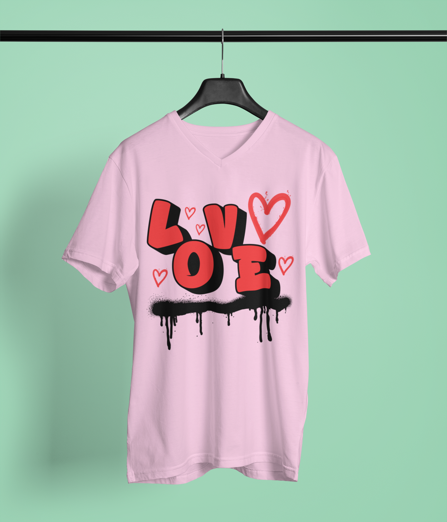 Love Graffiti T-Shirt — Red Heart Street Art Tee