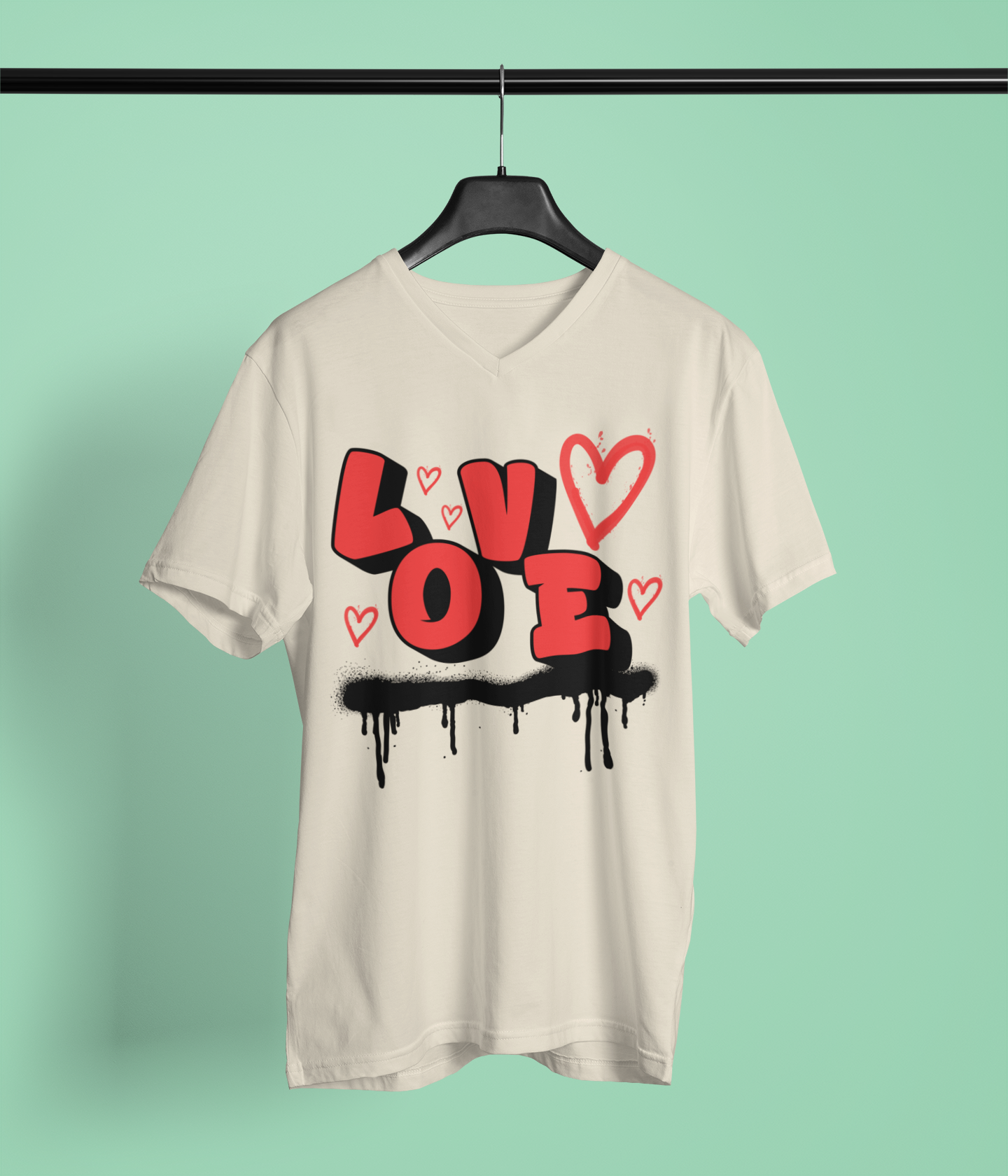 Love Graffiti T-Shirt — Red Heart Street Art Tee