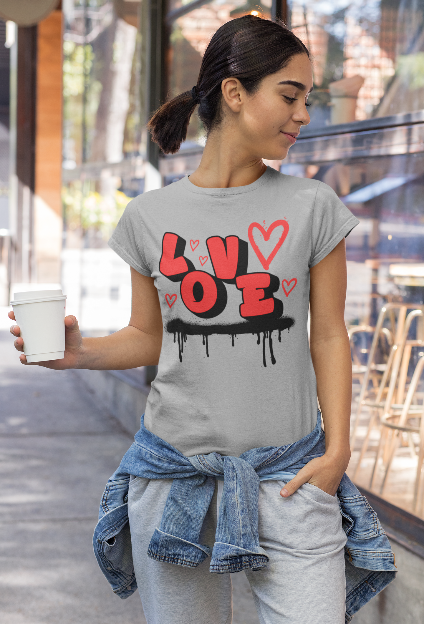 Love Graffiti T-Shirt — Red Heart Street Art Tee
