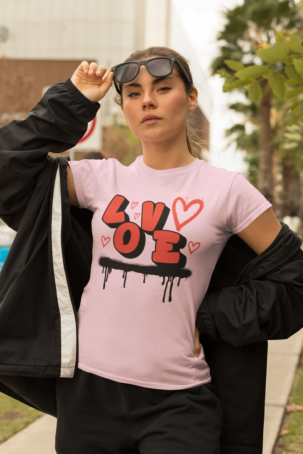 Love Graffiti T-Shirt — Red Heart Street Art Tee