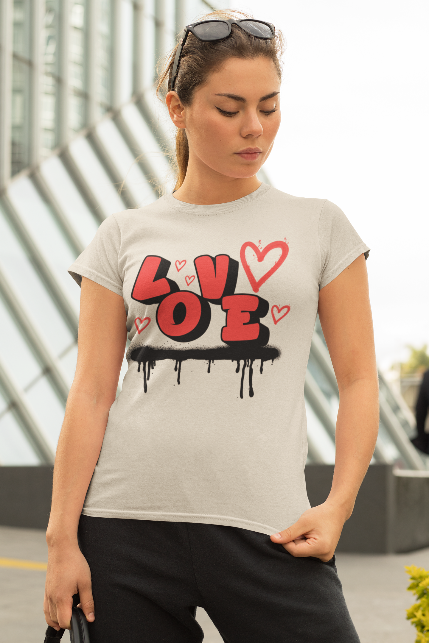 Love Graffiti T-Shirt — Red Heart Street Art Tee