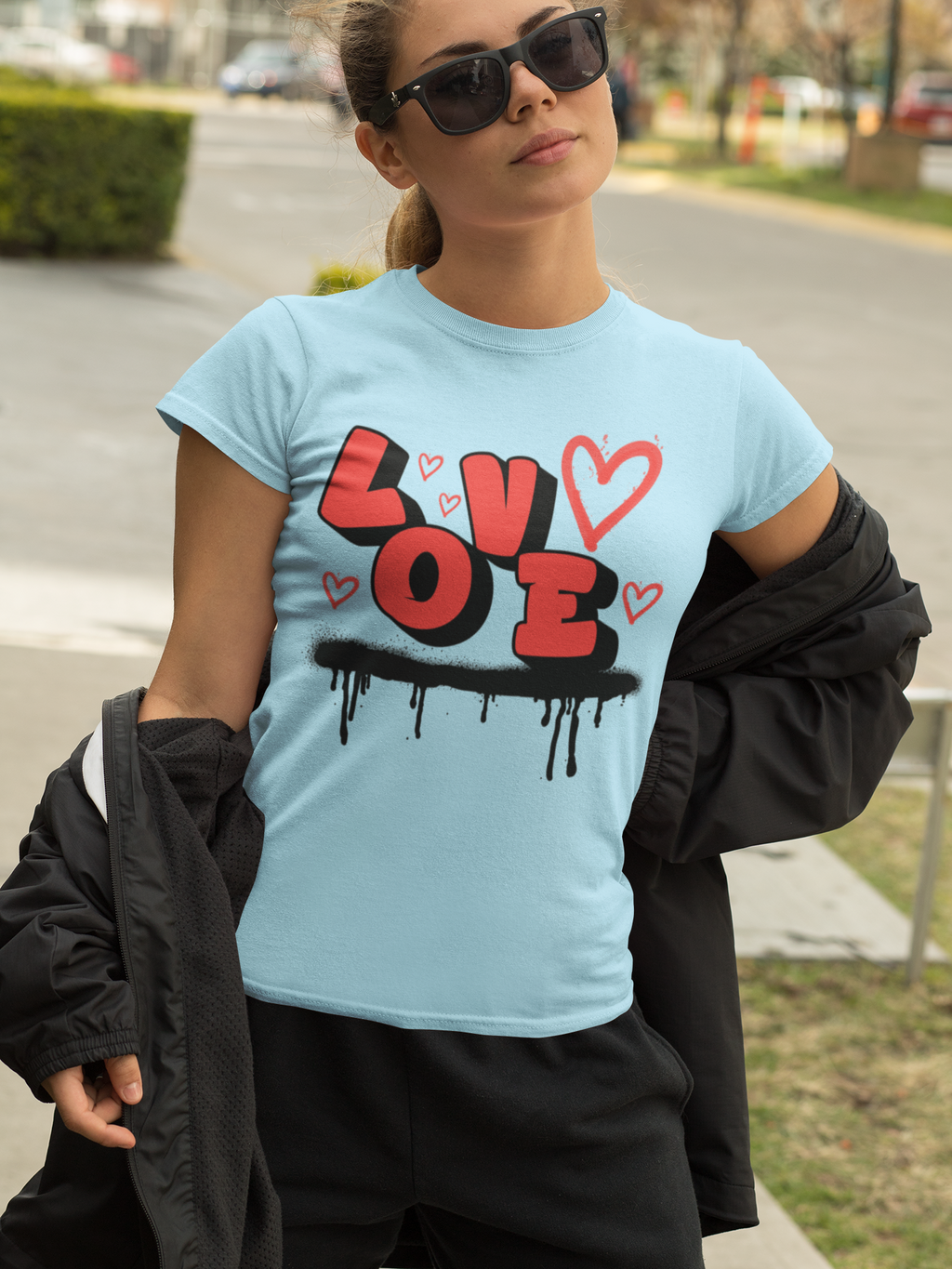 Love Graffiti T-Shirt — Red Heart Street Art Tee
