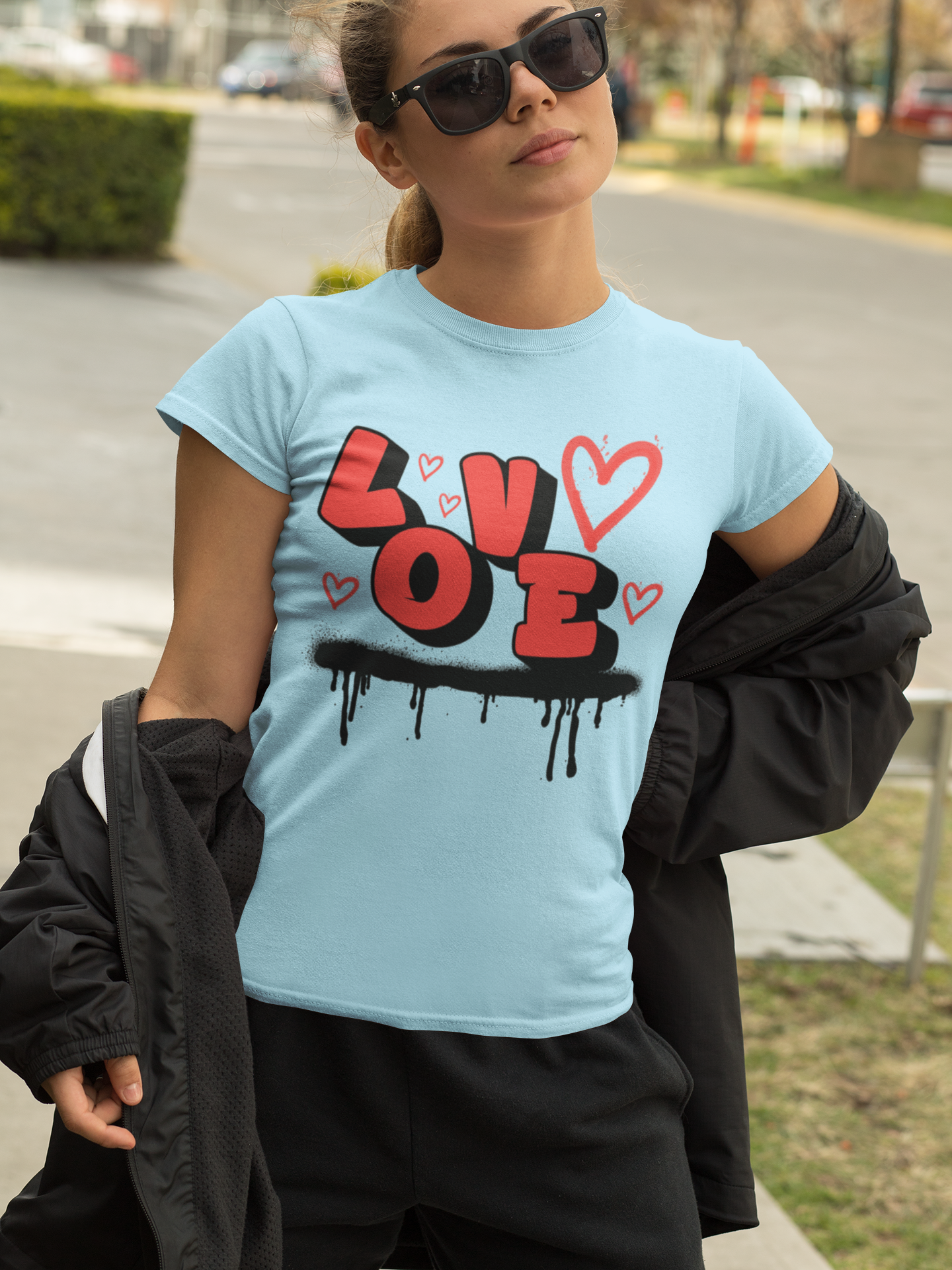 Love Graffiti T-Shirt — Red Heart Street Art Tee