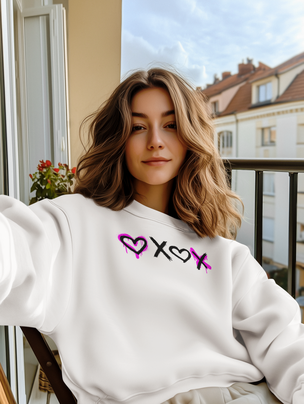 Heart X Heart Graffiti Crewneck Sweatshirt