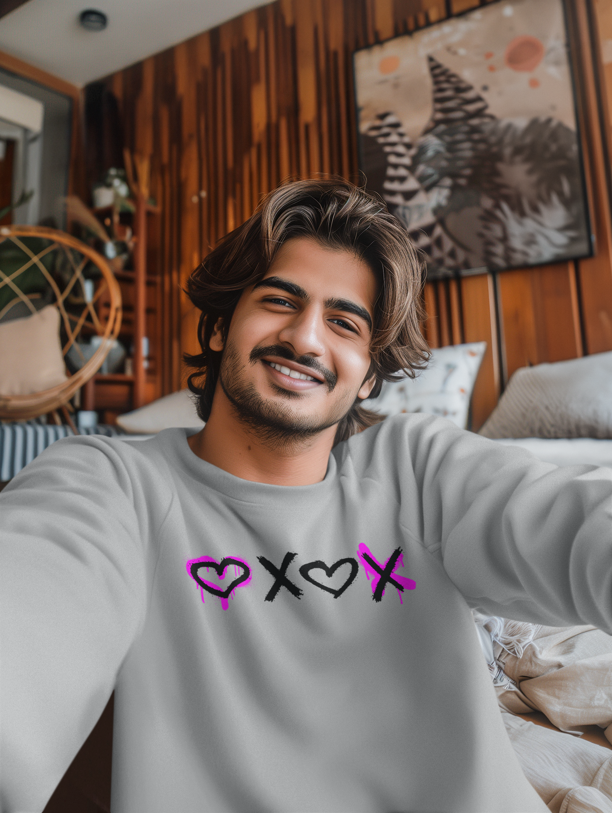 Heart X Heart Graffiti Crewneck Sweatshirt