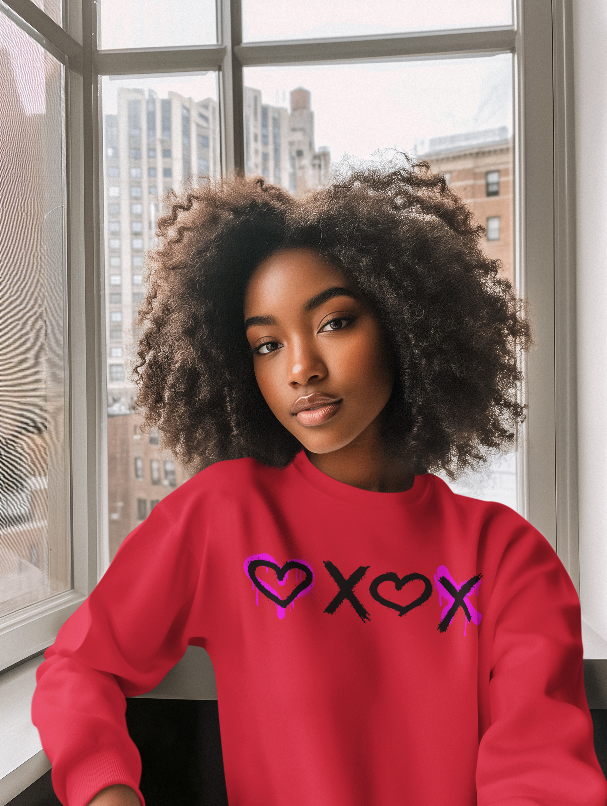 Heart X Heart Graffiti Crewneck Sweatshirt