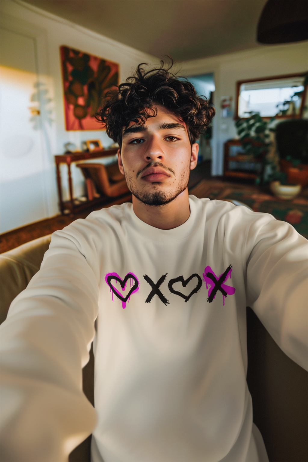 Heart X Heart Graffiti Crewneck Sweatshirt