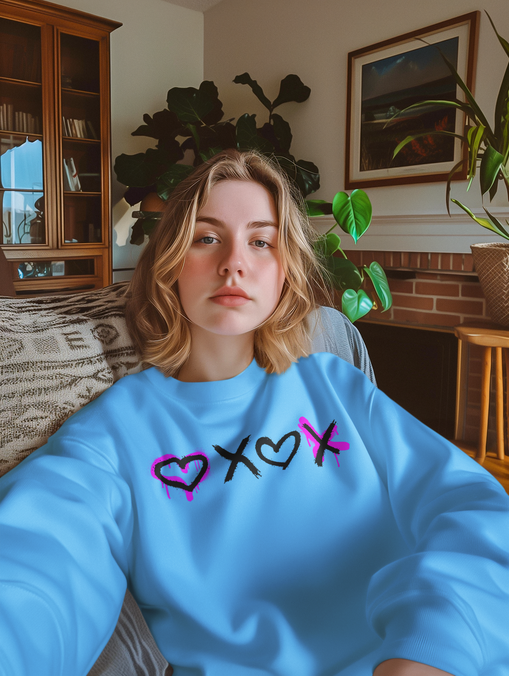 Heart X Heart Graffiti Crewneck Sweatshirt