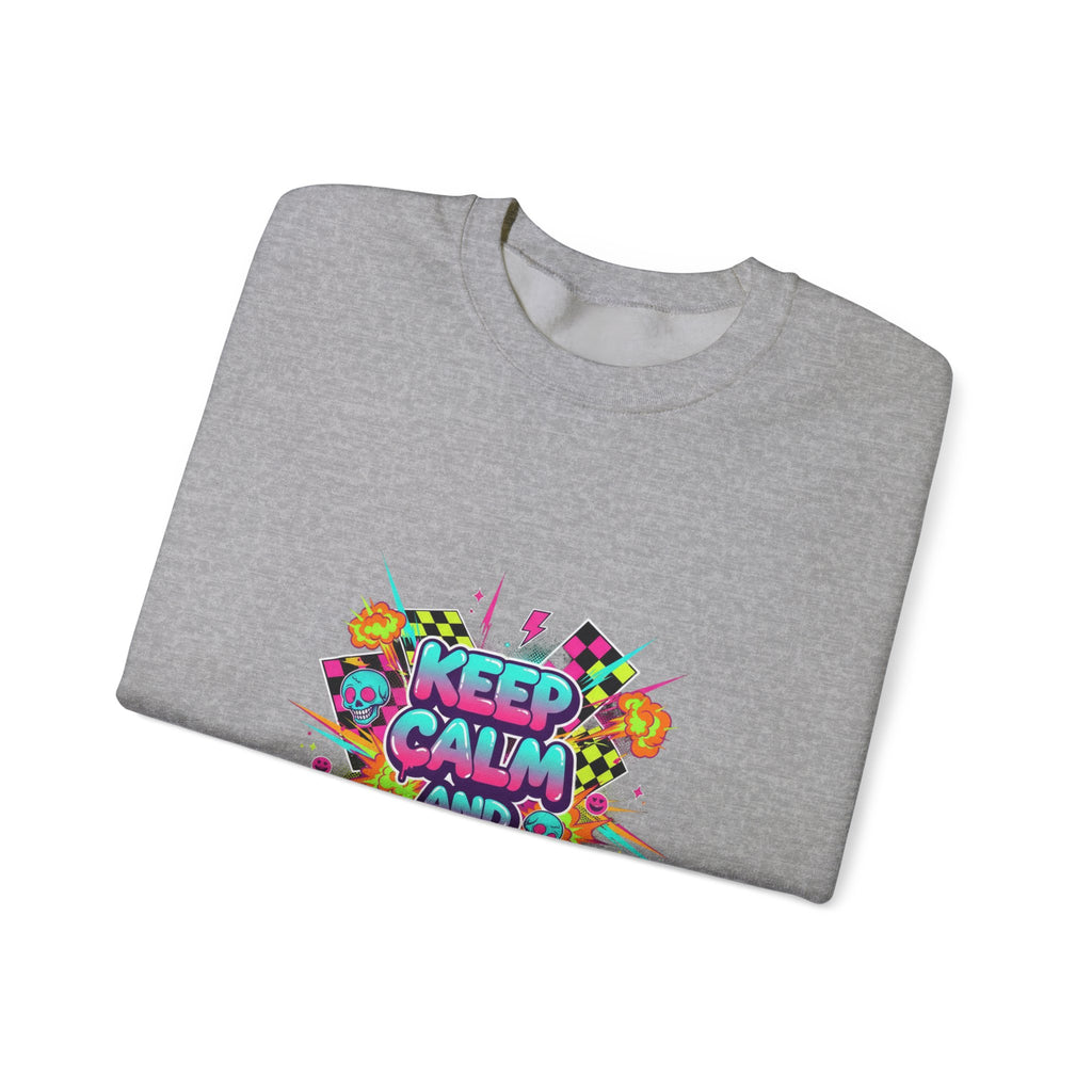 Keep Calm and Crash Out Sweatshirt | neon graffiti, meltdown design