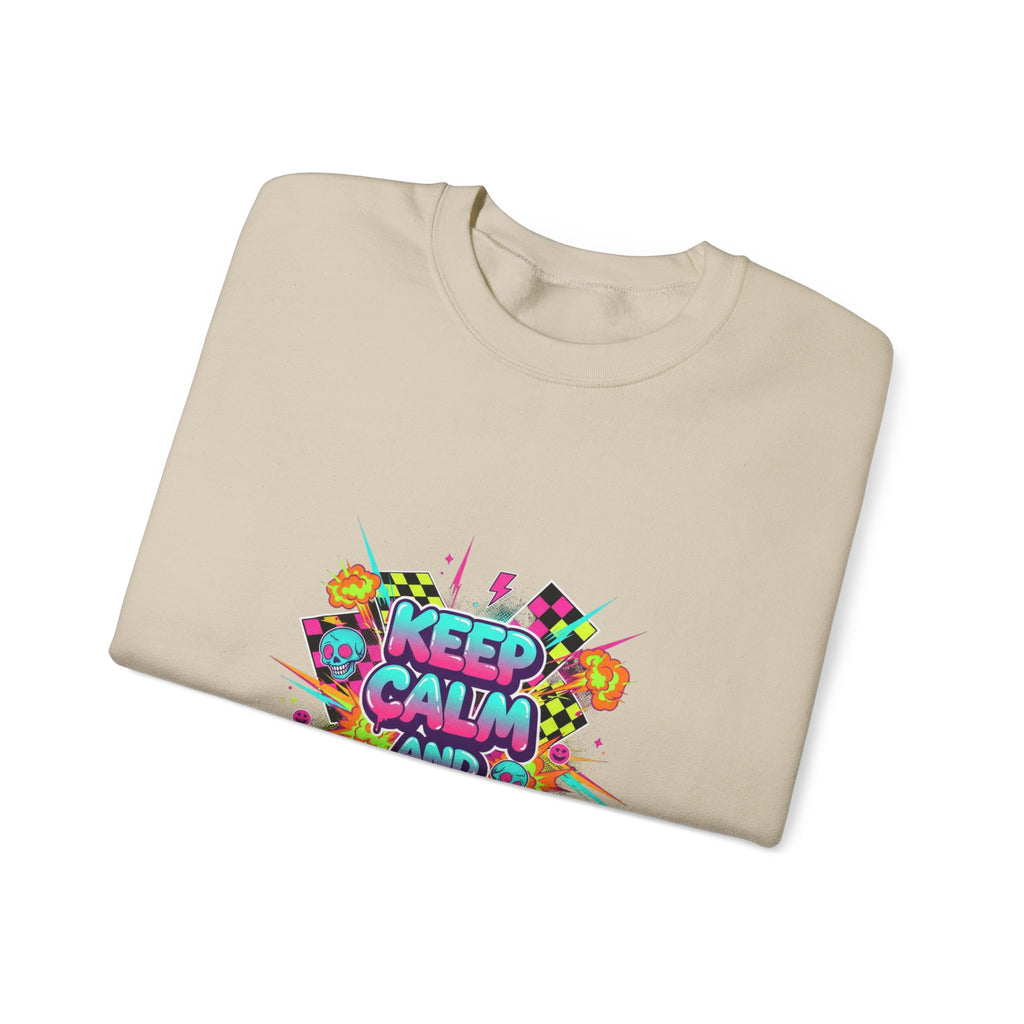 Keep Calm and Crash Out Sweatshirt | neon graffiti, meltdown design