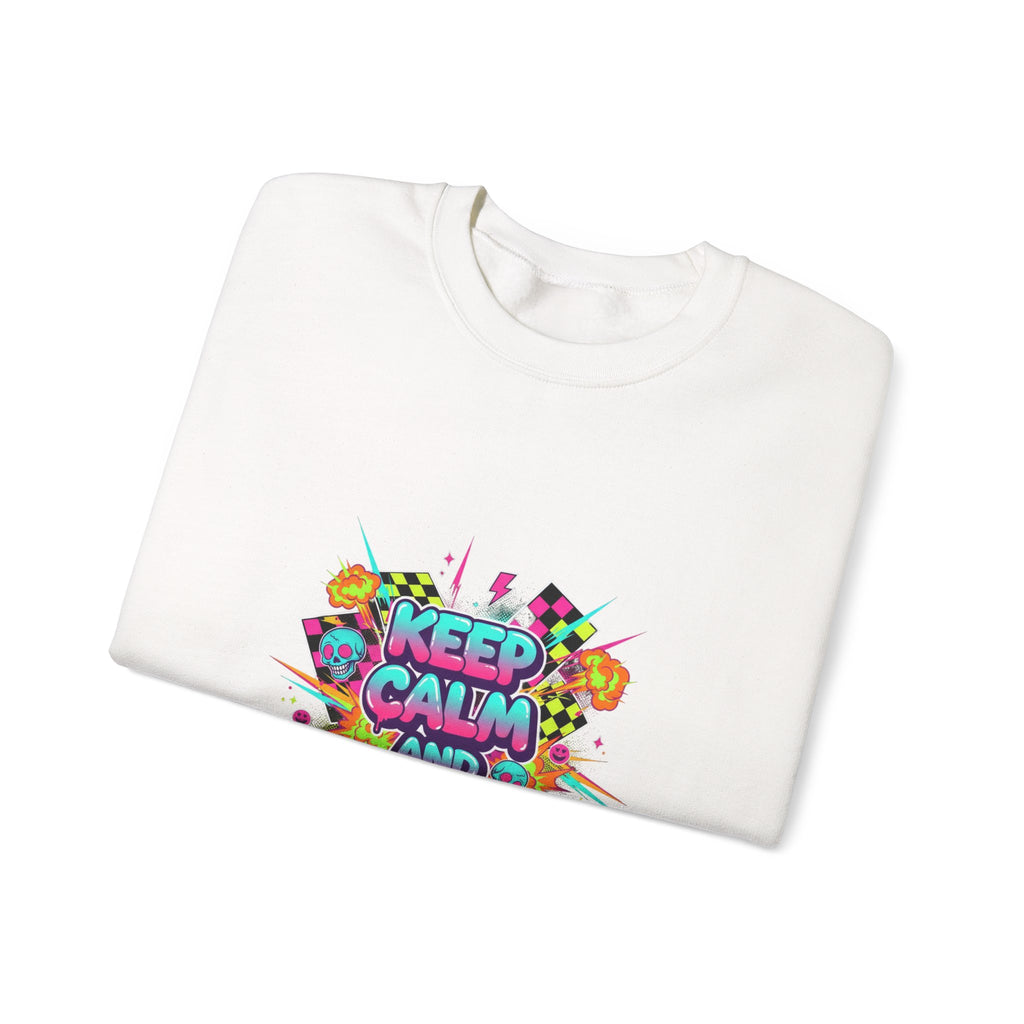 Keep Calm and Crash Out Sweatshirt | neon graffiti, meltdown design