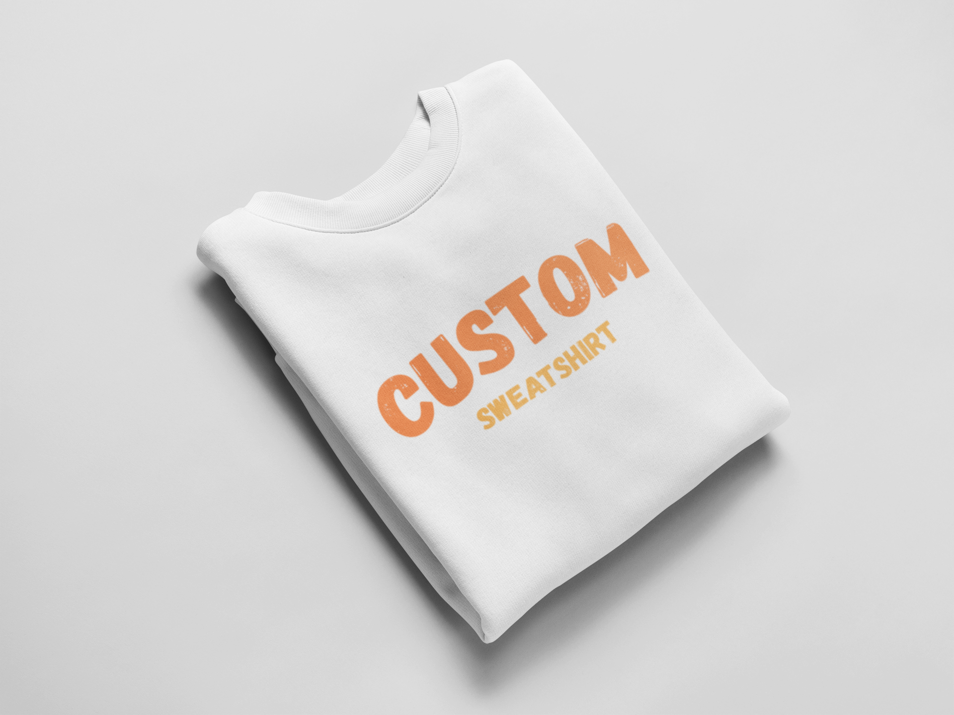 Custom Crewneck Sweatshirt — Vintage Orange Text Pullover