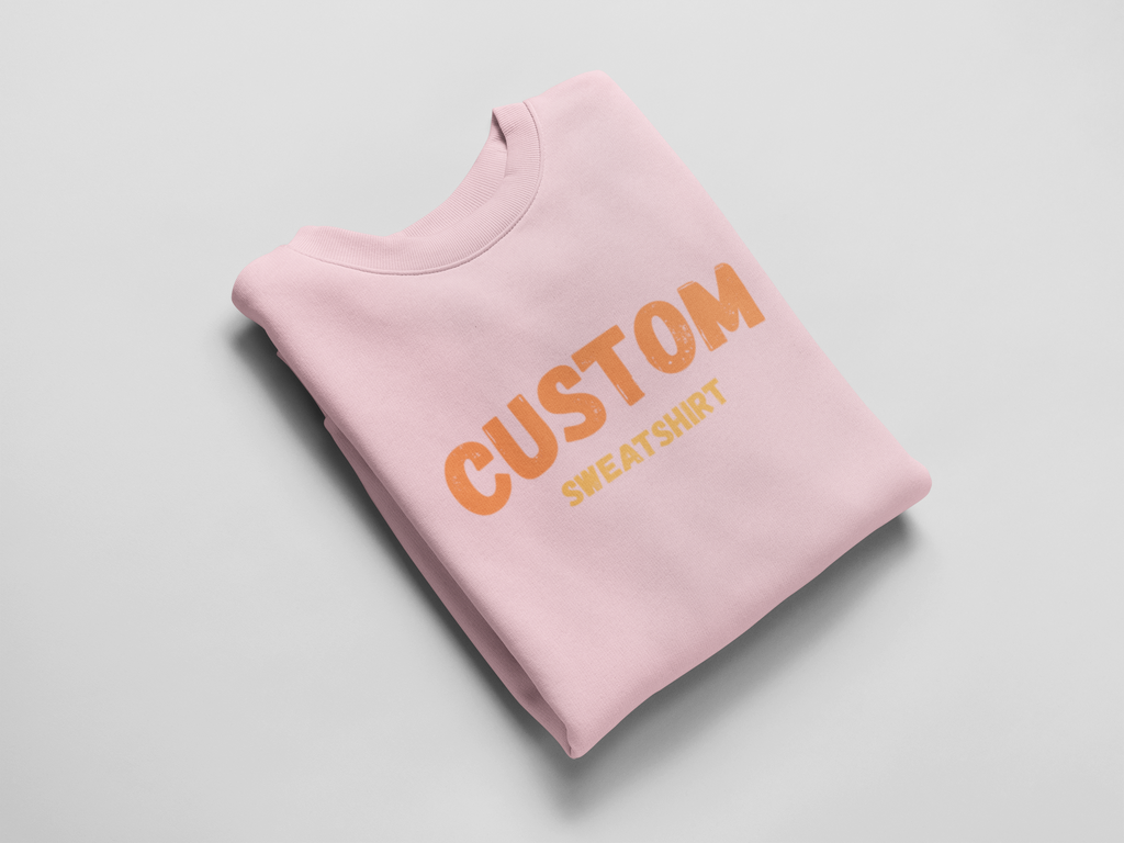 Custom Crewneck Sweatshirt — Vintage Orange Text Pullover
