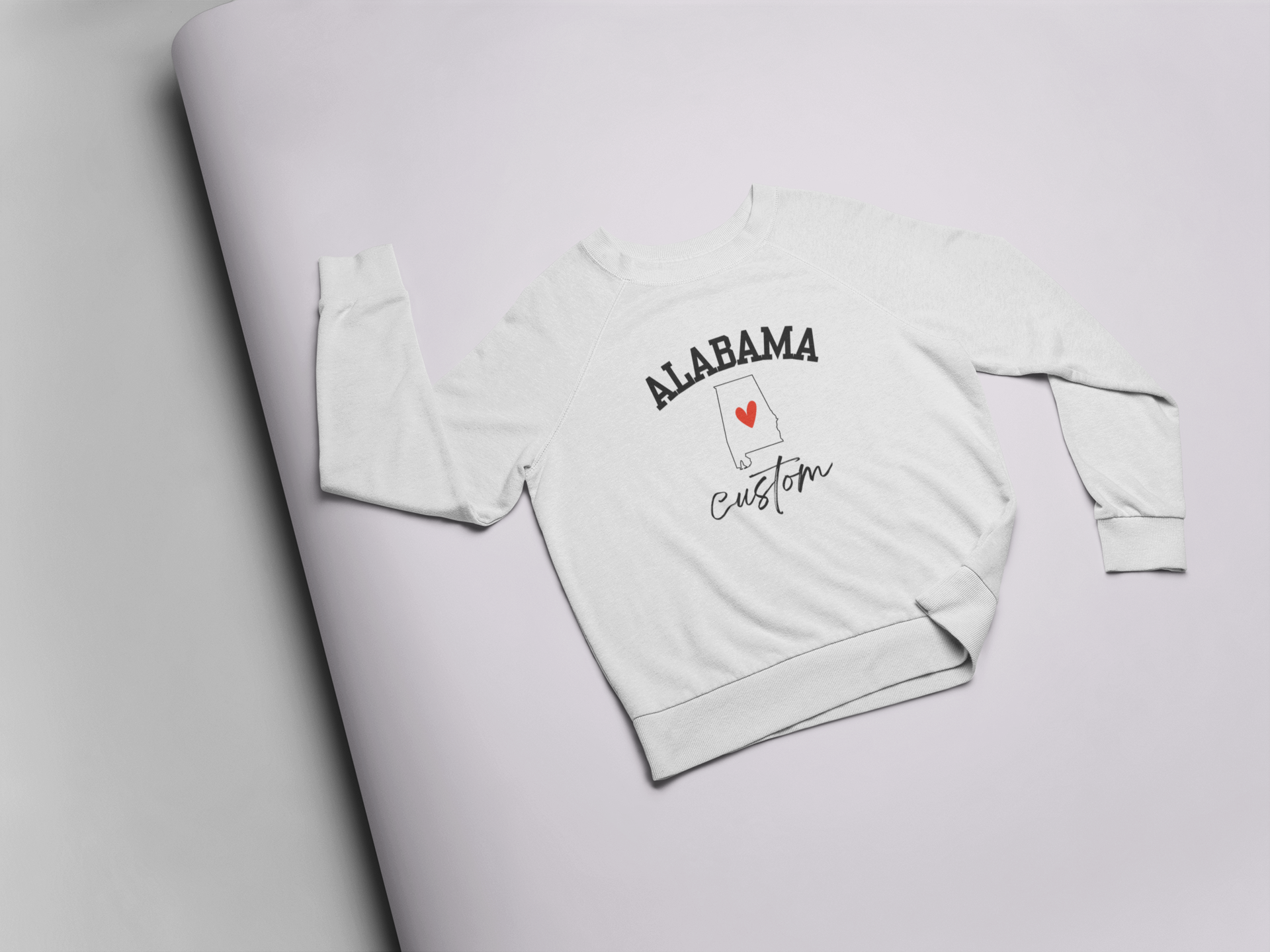 Alabama State Heart Custom Crewneck Sweatshirt