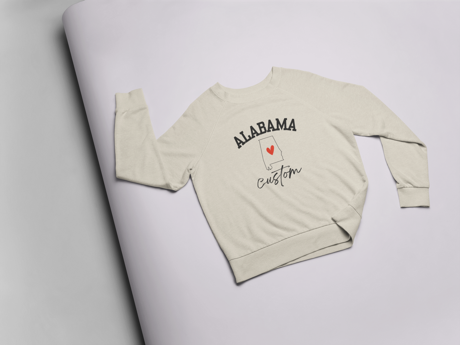 Alabama State Heart Custom Crewneck Sweatshirt