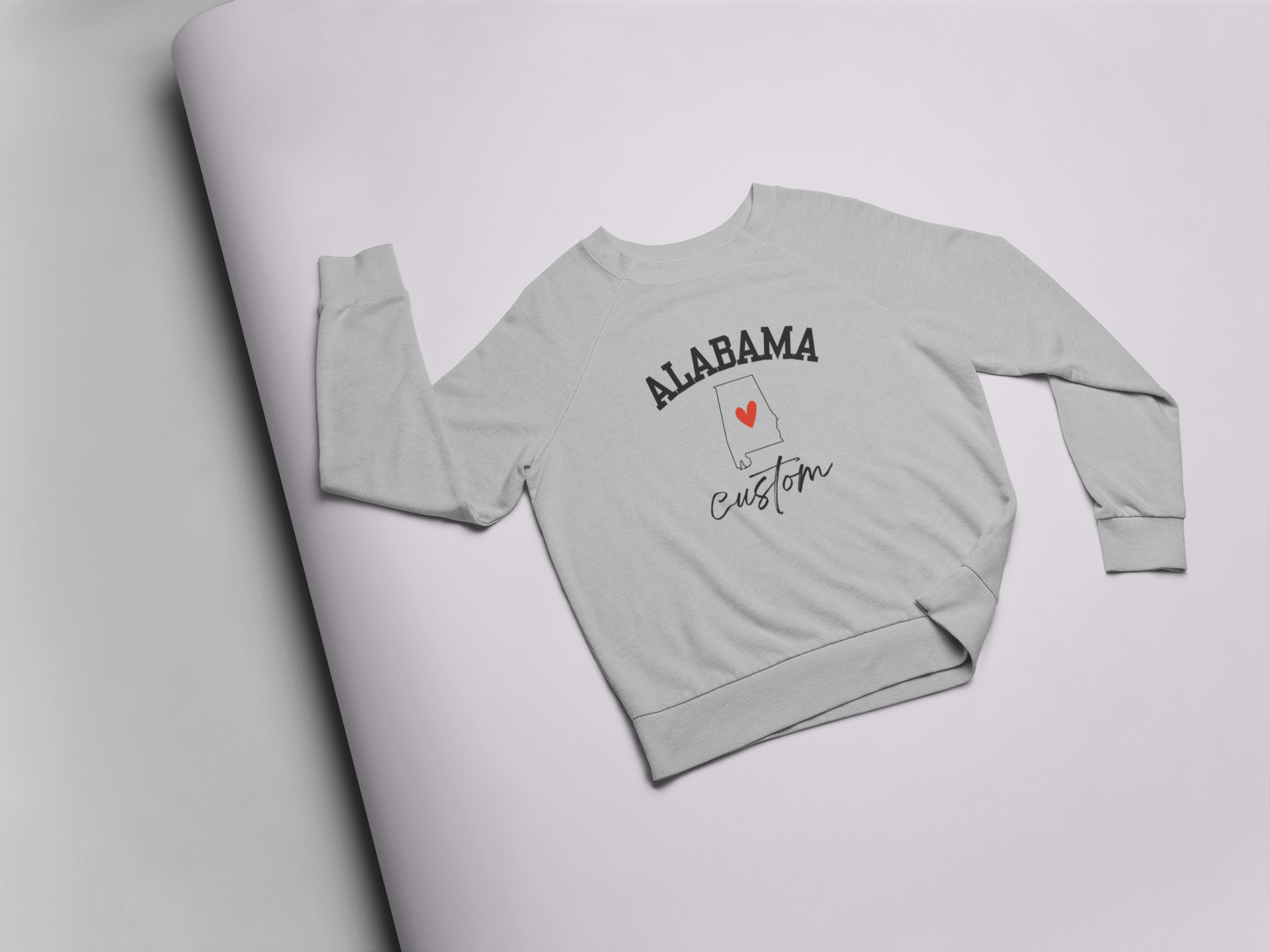 Alabama State Heart Custom Crewneck Sweatshirt