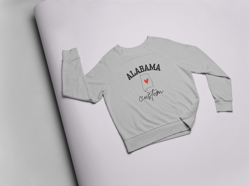 Alabama State Heart Custom Crewneck Sweatshirt