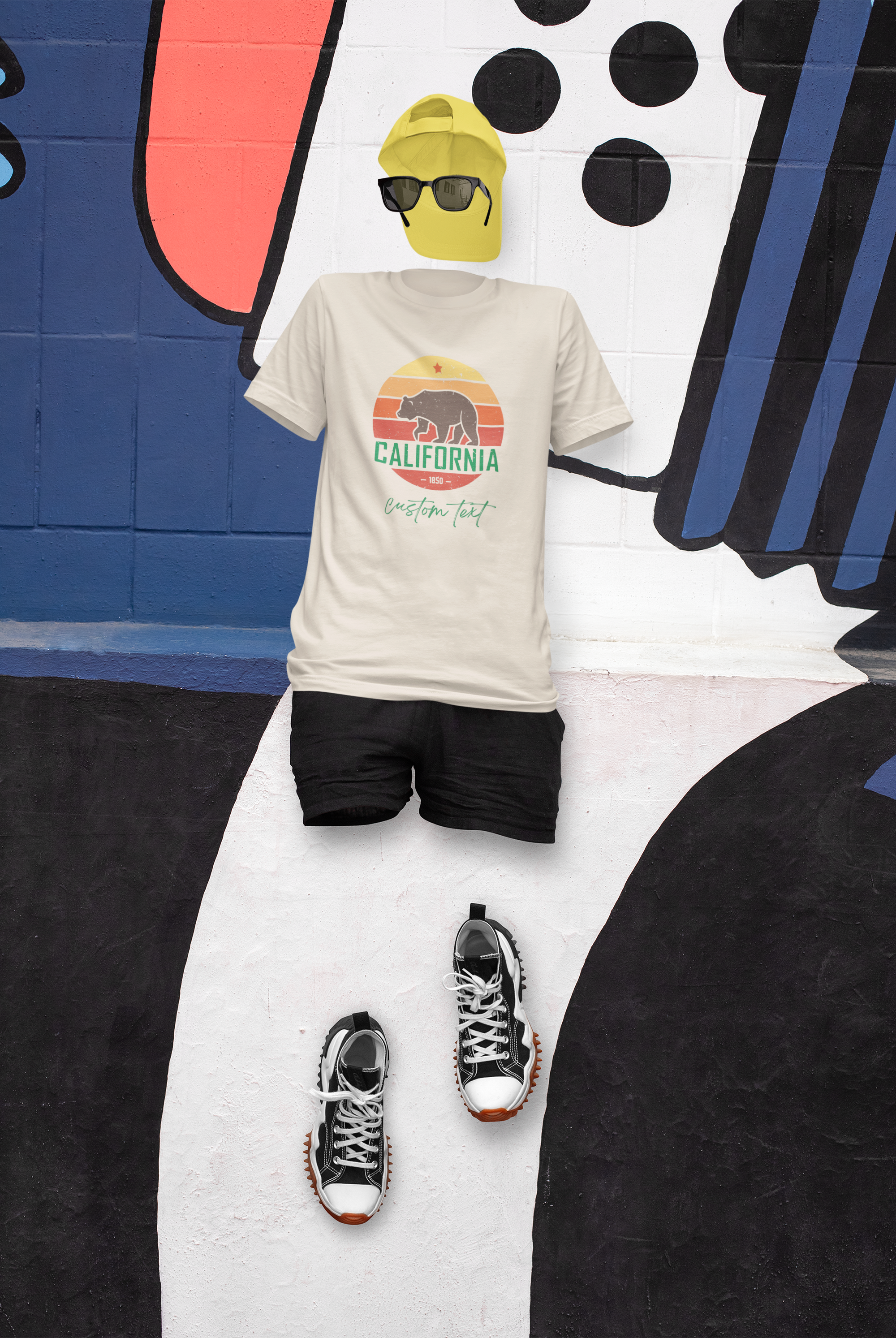 California Bear Sunset T-Shirt | Vintage Retro California Graphic Tee | State Pride Shirt