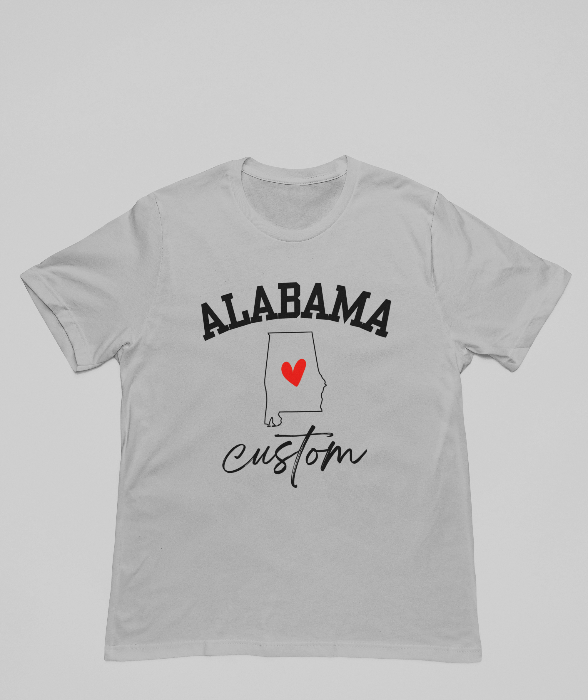 Alabama State Heart Custom T‑Shirt — Personalized Home State Tee