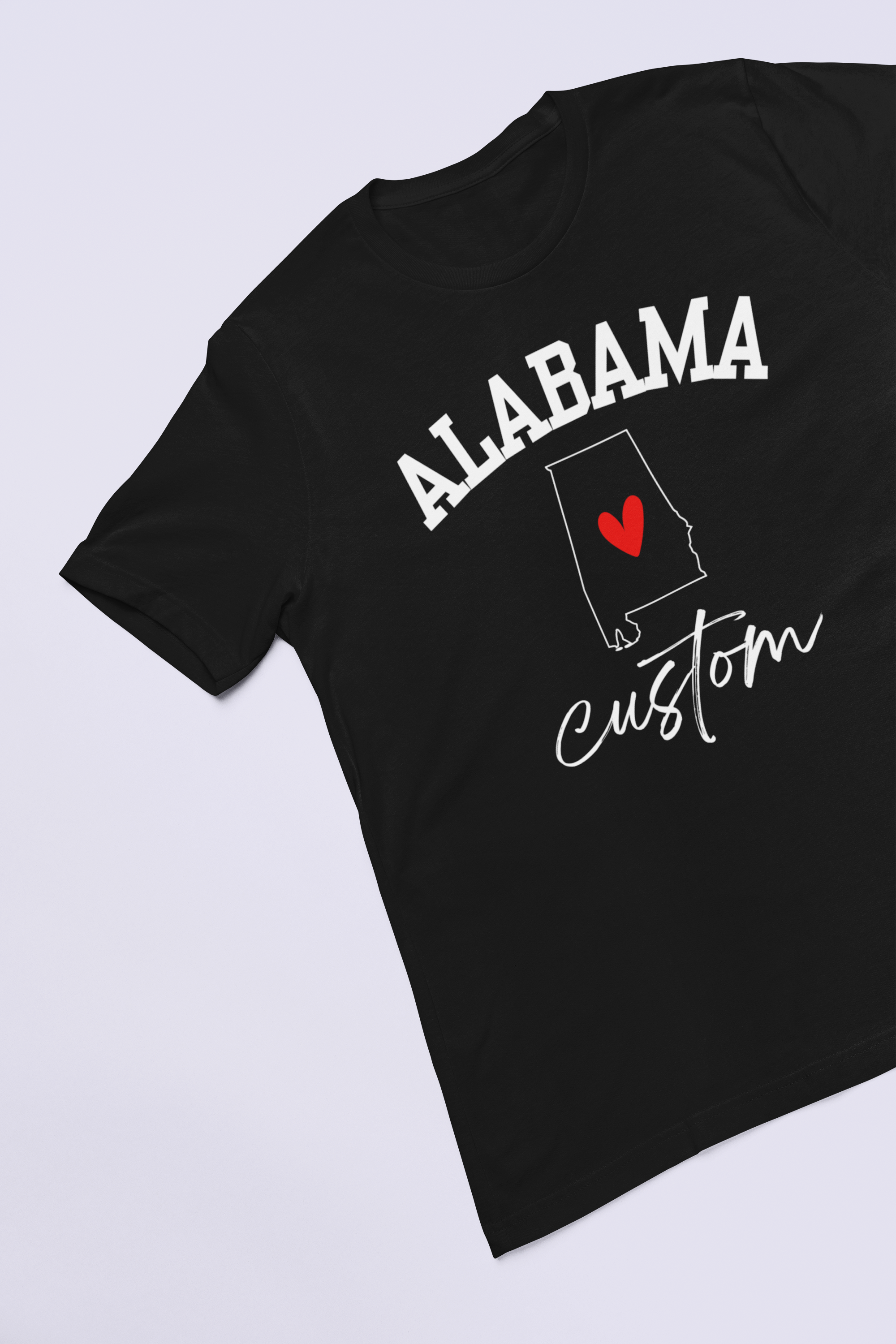 Alabama State Heart Custom T‑Shirt — Personalized Home State Tee