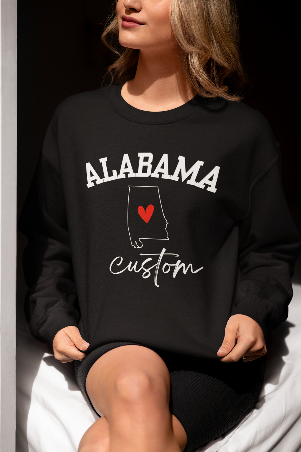 Alabama State Heart Custom Crewneck Sweatshirt