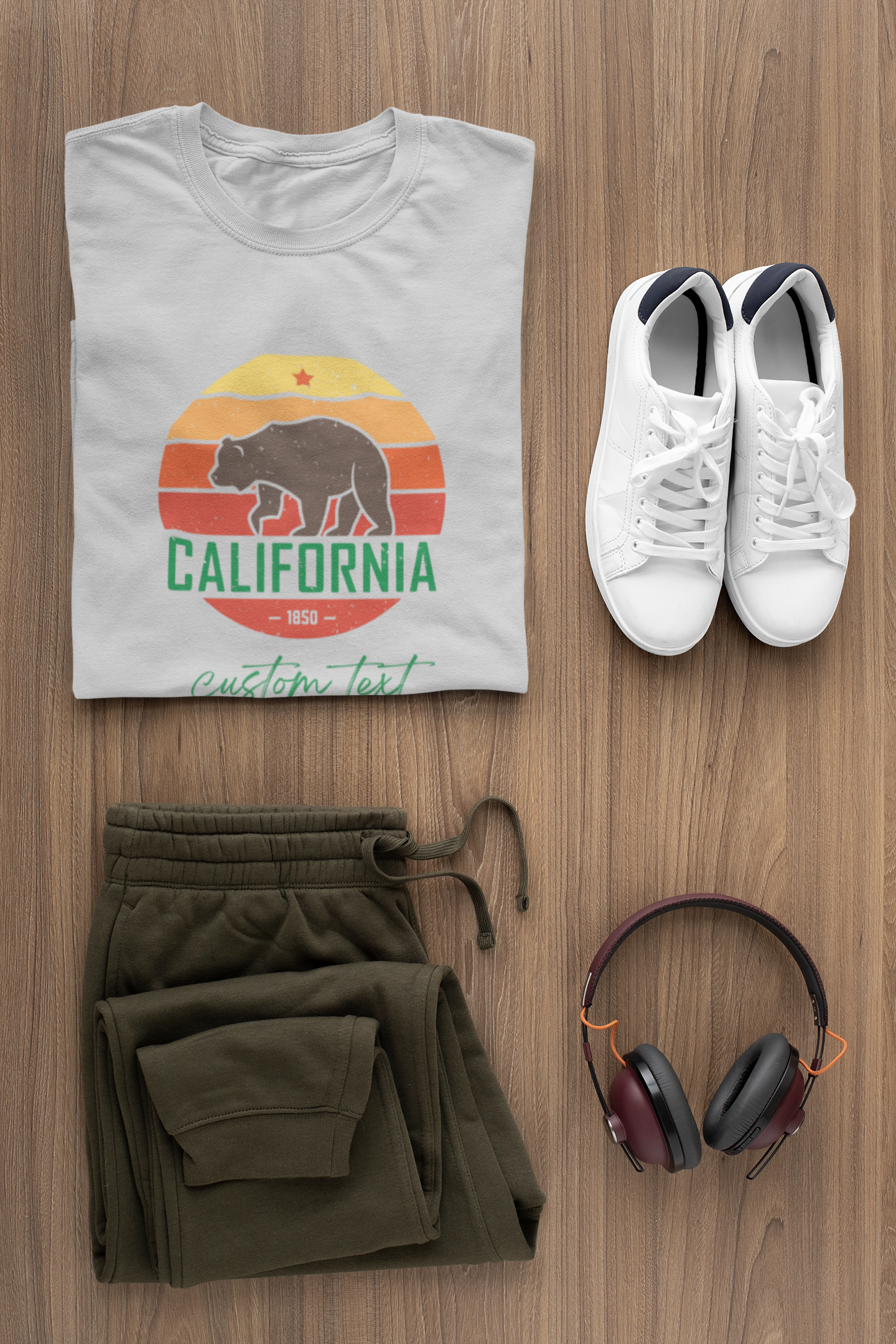 California Bear Sunset T-Shirt | Vintage Retro California Graphic Tee | State Pride Shirt